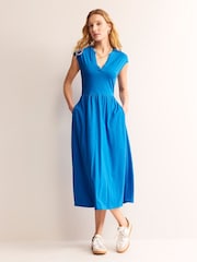 Boden Blue Chloe Notch Jersey Midi Dress - Image 5 of 6