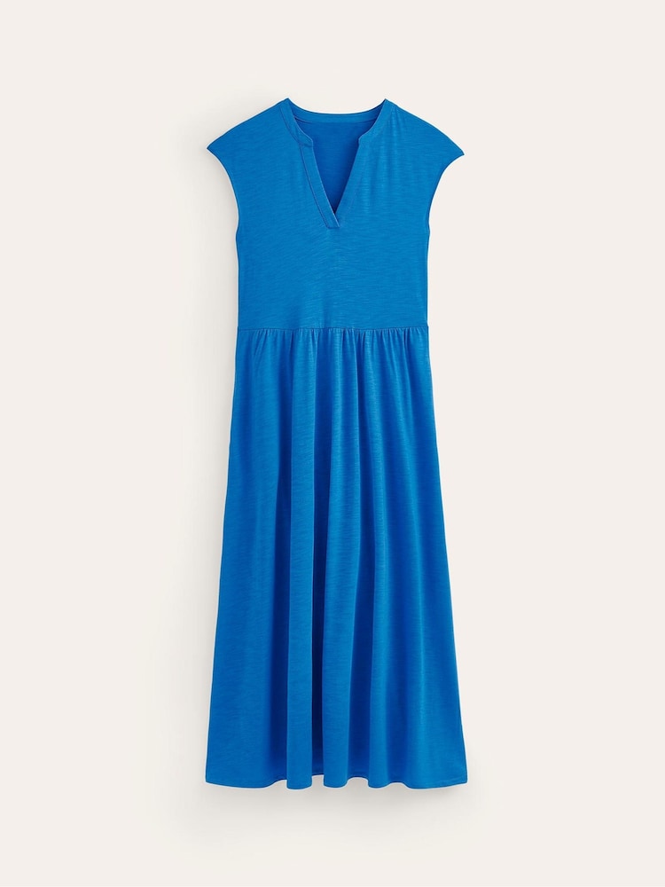 Boden Blue Chloe Notch Jersey Midi Dress - Image 6 of 6