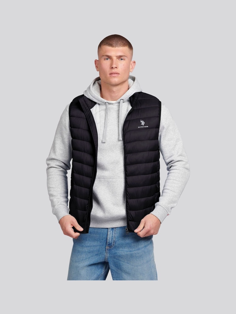 U.S. Polo Assn. Black Mens Bound Quilted Gilet - Image 5 of 8