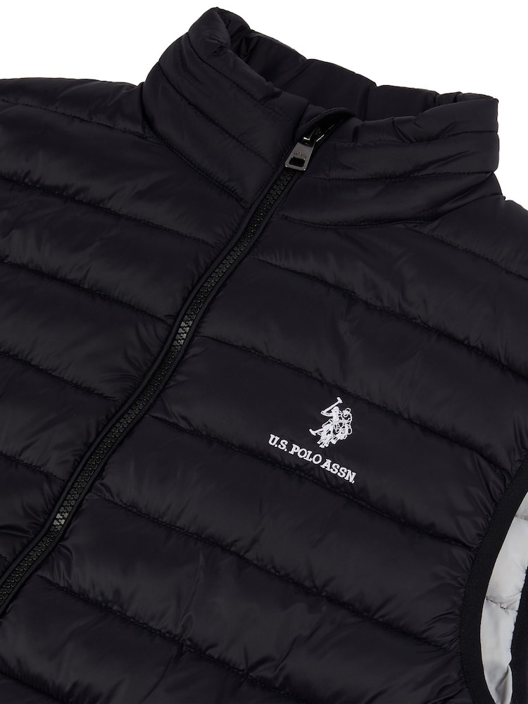 U.S. Polo Assn. Black Mens Bound Quilted Gilet - Image 8 of 8