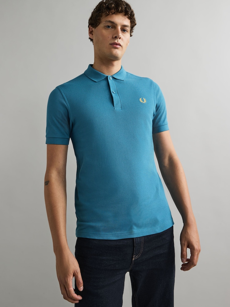 Fred Perry 100% Cotton Plain Polo Shirt - Image 1 of 7 Fred Perry 100% Cotton Plain Polo Shirt - Image 1 of 7