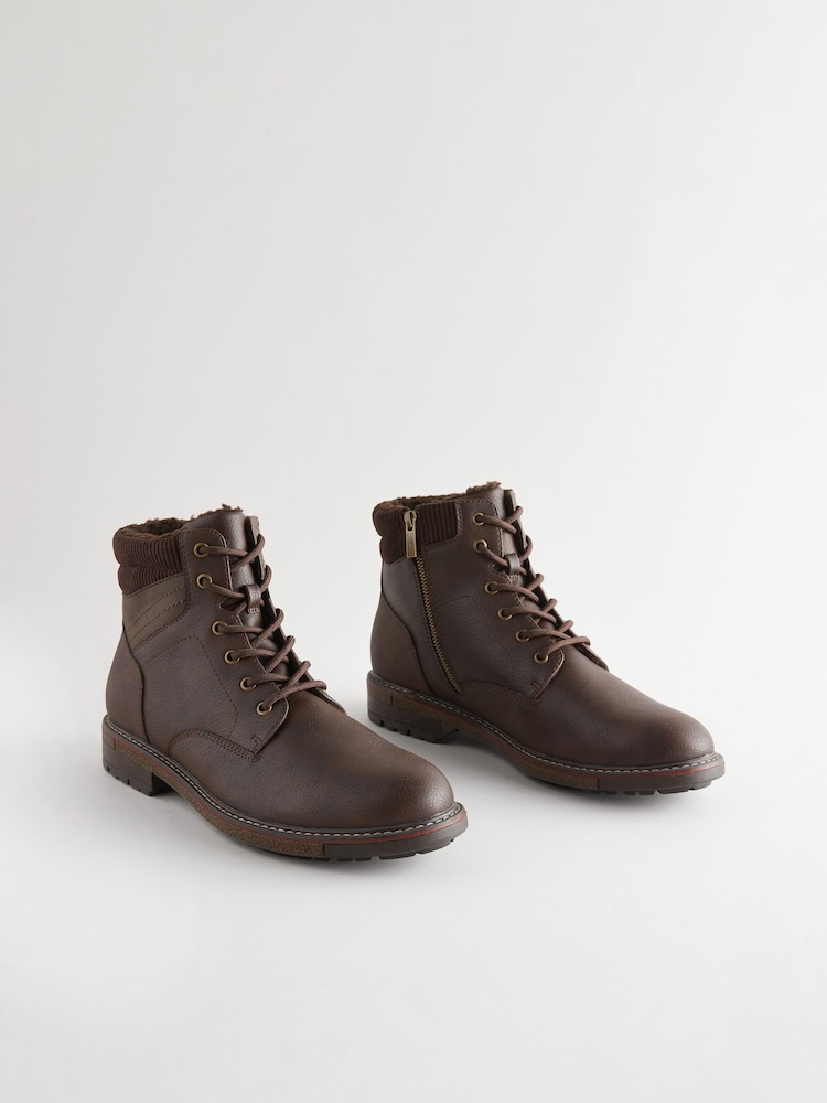 Brown Borg Lined Boots - Image 2 of 6