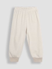 JoJo Maman Bébé Cream Cotton Christmas Reindeer Striped Pyjamas - Image 8 of 9