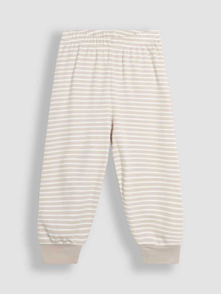 JoJo Maman Bébé Cotton Christmas Reindeer Striped Pyjamas - Image 8 of 9