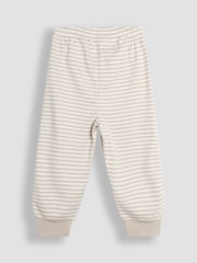 JoJo Maman Bébé Cream Cotton Christmas Reindeer Striped Pyjamas - Image 9 of 9