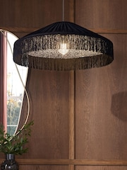 Black Allegra Leopard Easy Fit Pendant Ceiling Light Shade - Image 1 of 5
