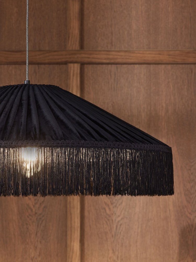 Black Allegra Leopard Easy Fit Pendant Ceiling Light Shade - Image 3 of 5