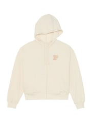 Victoria's Secret PINK White Shell Shine Zip Up Fleece Hoodie - Image 3 of 4