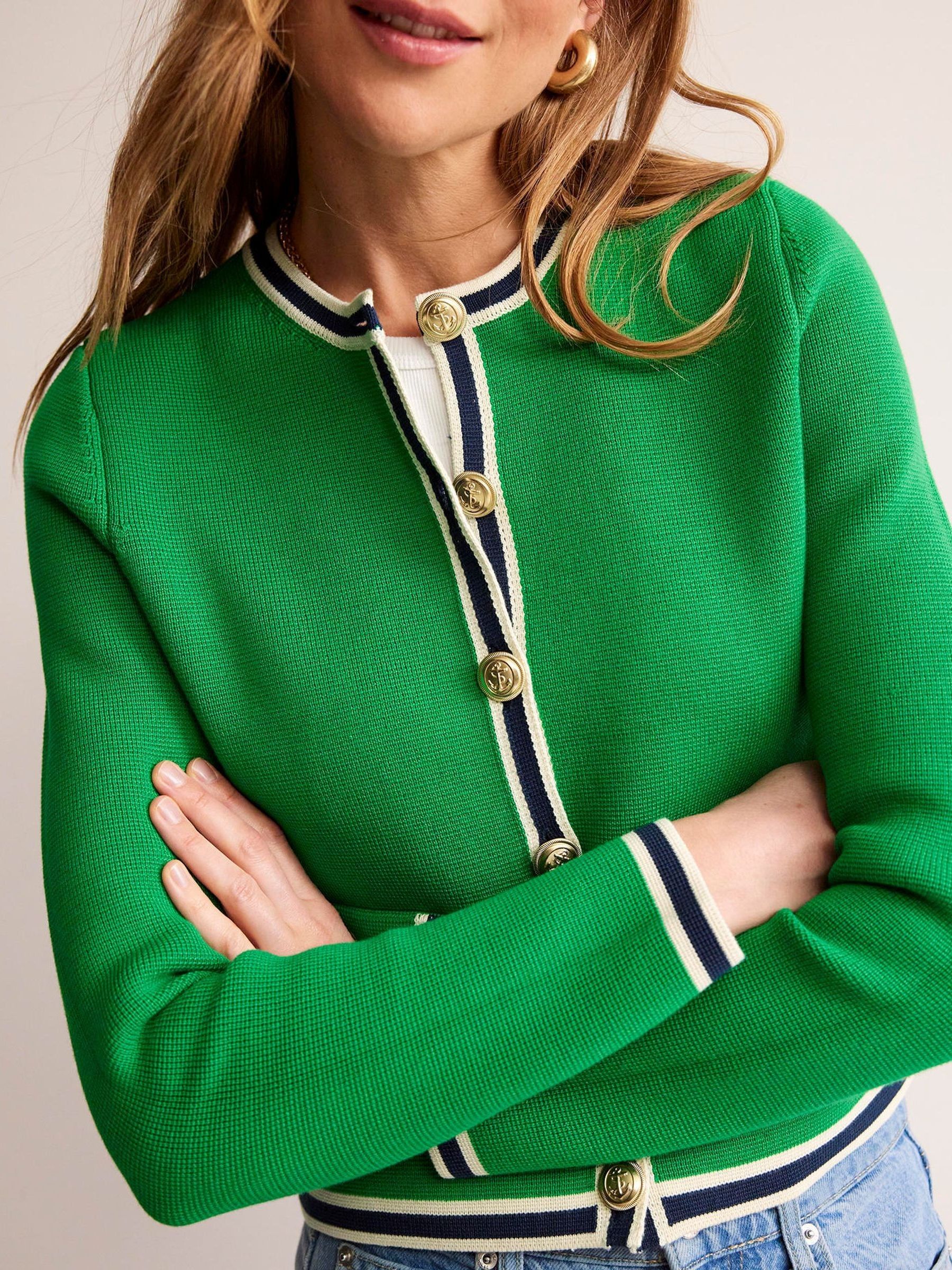 Buy Boden Green 100% Cotton Holly Knitted Cardigan from Next USA