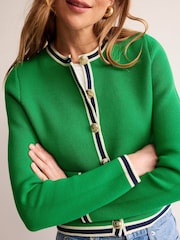 Boden Green 100% Cotton Holly Knitted Cardigan - Image 2 of 6