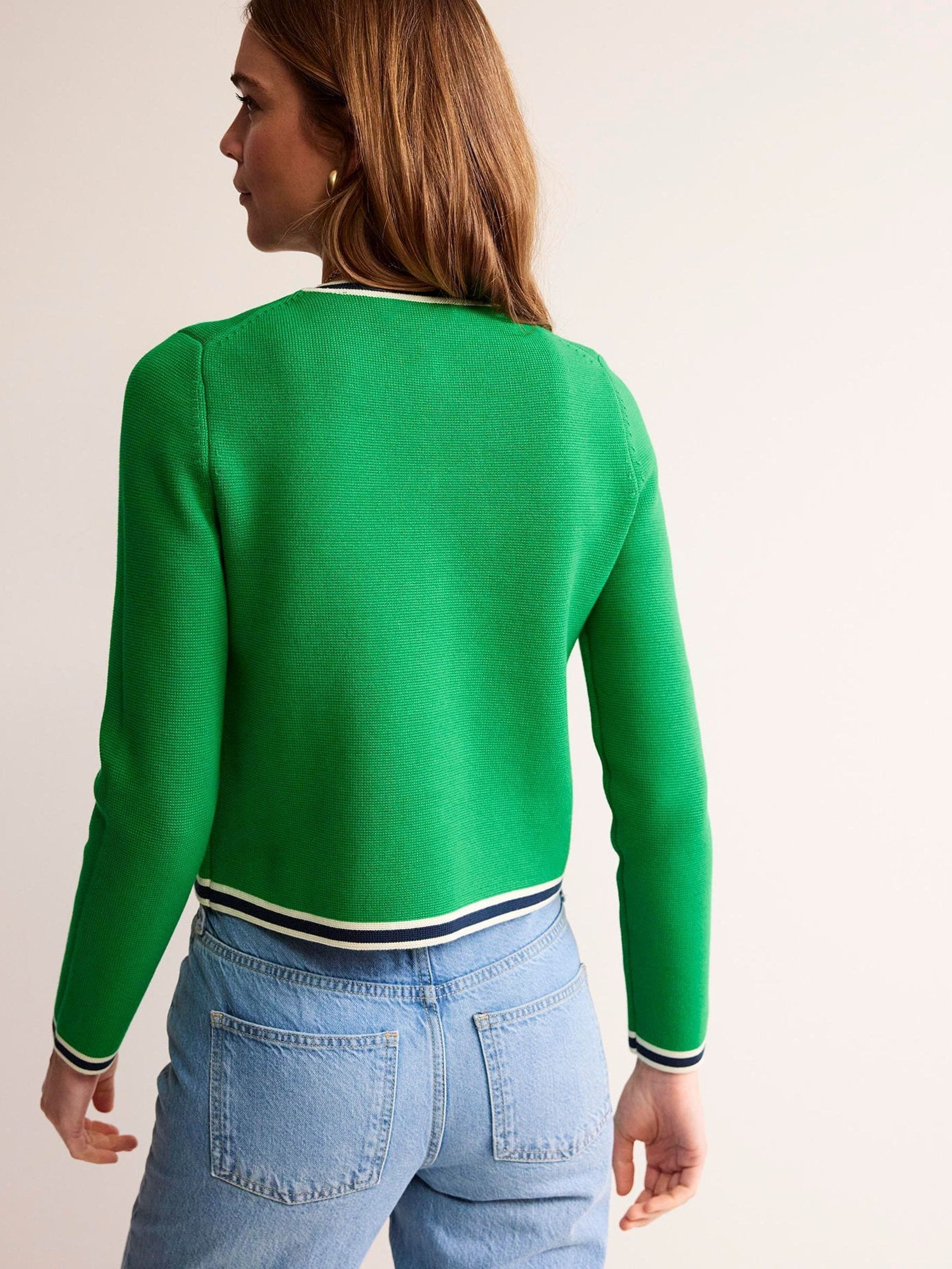 Buy Boden Green 100% Cotton Holly Knitted Cardigan from Next USA