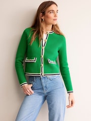 Boden Green 100% Cotton Holly Knitted Cardigan - Image 4 of 6