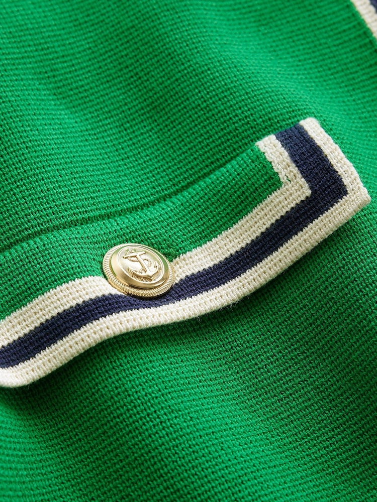 Boden Green 100% Cotton Holly Knitted Cardigan - Image 6 of 6