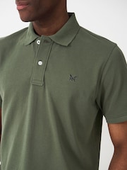 Crew Clothing Light Green 100% Cotton Pique Polo Shirt - Image 4 of 5