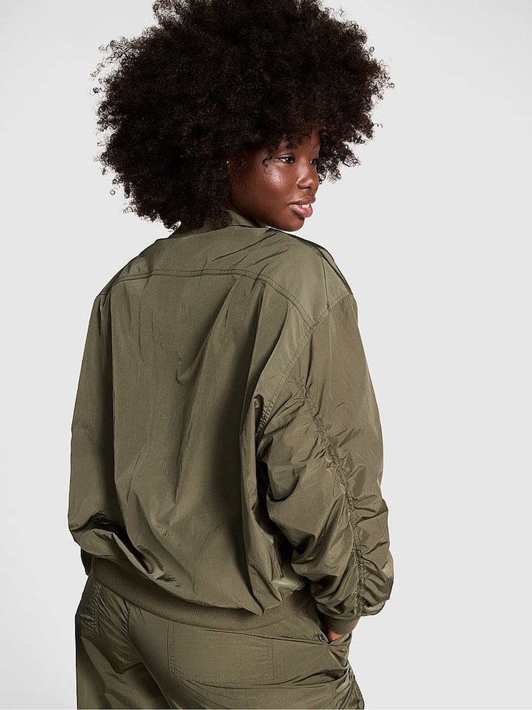 Victoria's Secret PINK Olive Green Parachute Cargo Bomber Jacket - Image 2 of 4