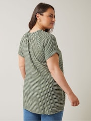 Grau - Evans Curve Dot Print Tie Neck Blouse - Bild 3 von 5