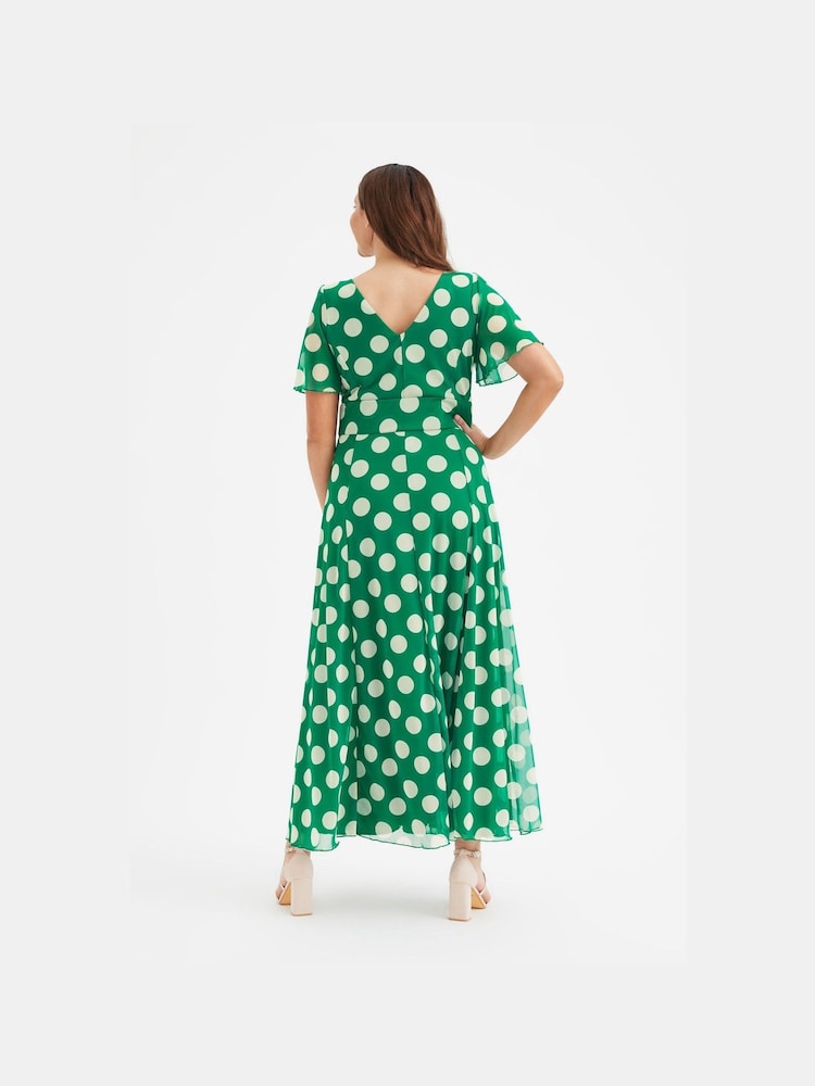 Scarlett & Jo Green Isabelle Angel Sleeve Maxi Dress - Image 4 of 5