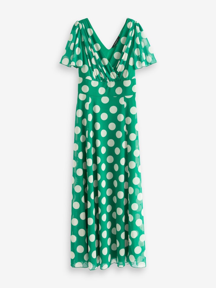 Scarlett & Jo Green Isabelle Angel Sleeve Maxi Dress - Image 5 of 5