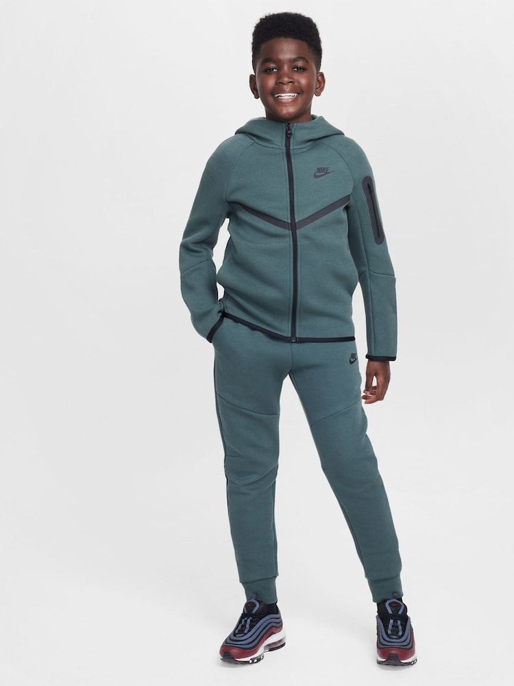 Nike Black/Green Tech Fleece Joggers - Image 3 of 9