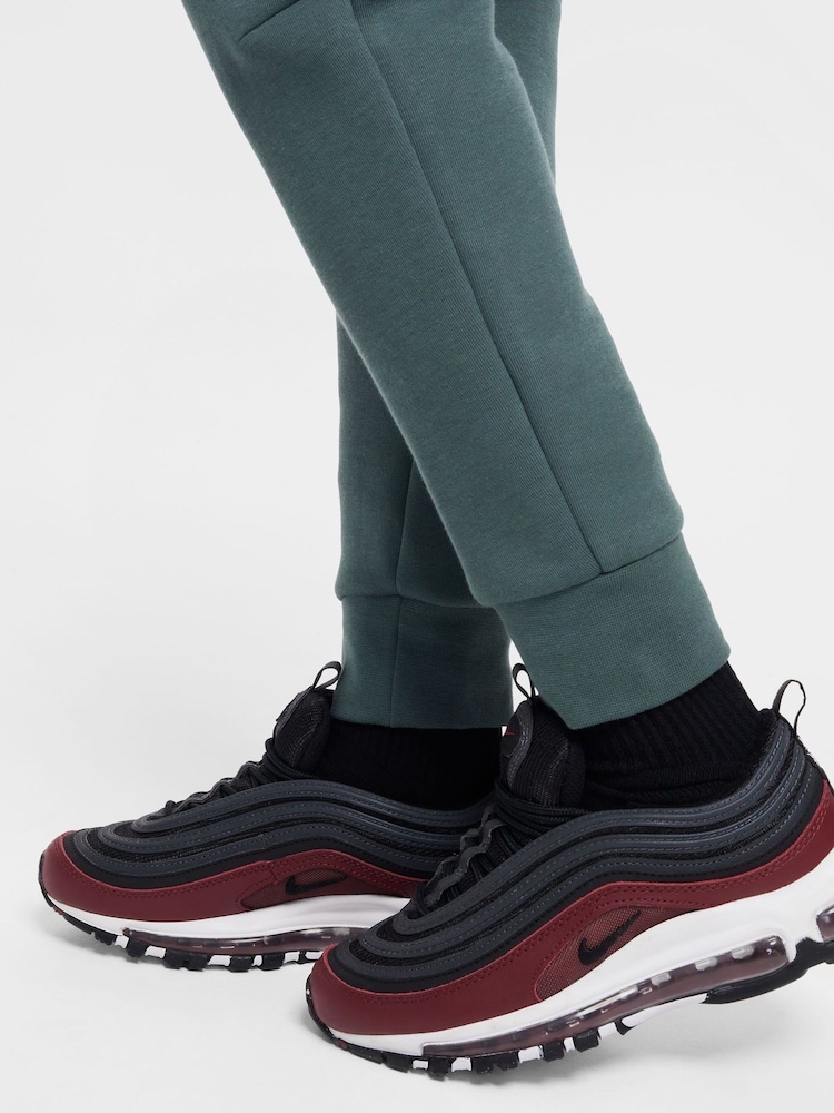 Nike Black/Green Tech Fleece Joggers - Image 7 of 9