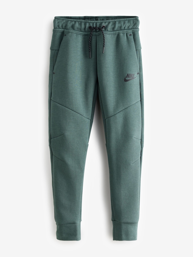 Nike Black/Green Tech Fleece Joggers - Image 8 of 9