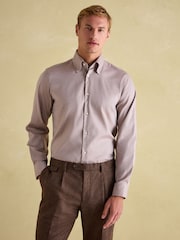 Joules Oxford Twill Shirt Neutral Regular Fit Single Cuff - Image 1 of 8