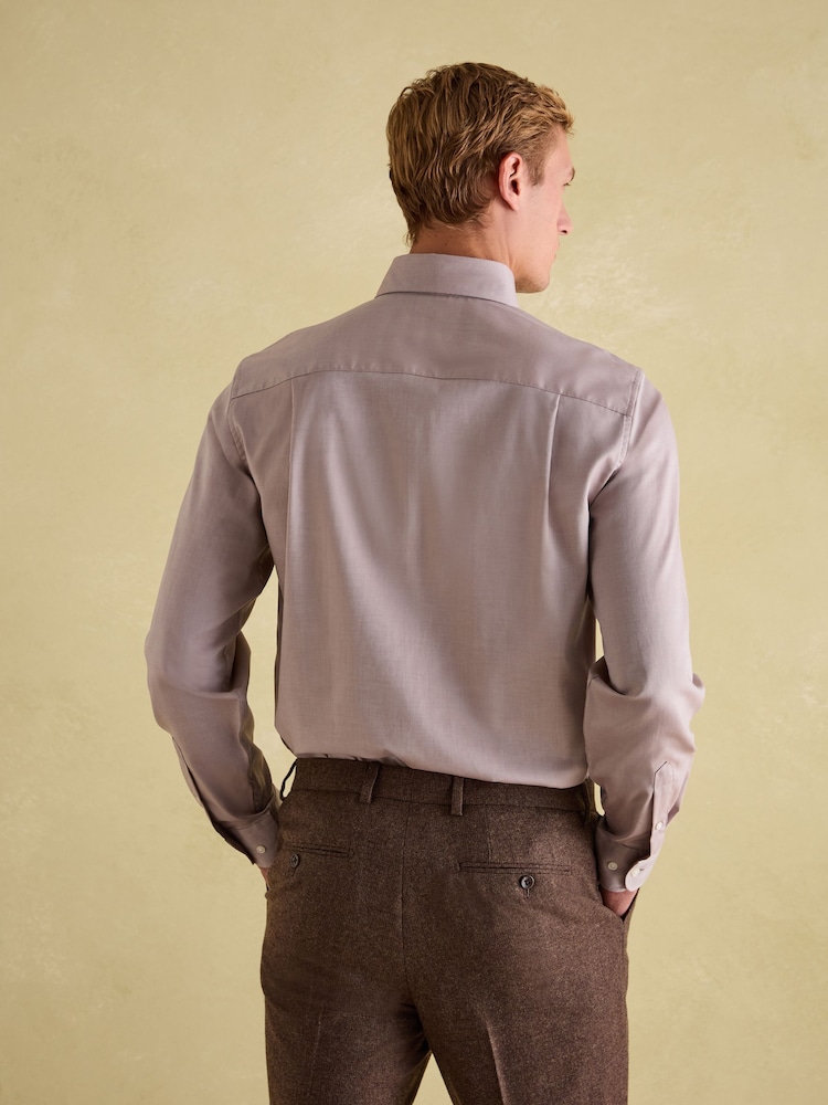 Joules Oxford Twill Shirt Neutral Regular Fit Single Cuff - Image 2 of 8