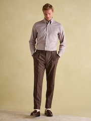 Joules Oxford Twill Shirt Neutral Regular Fit Single Cuff - Image 3 of 8