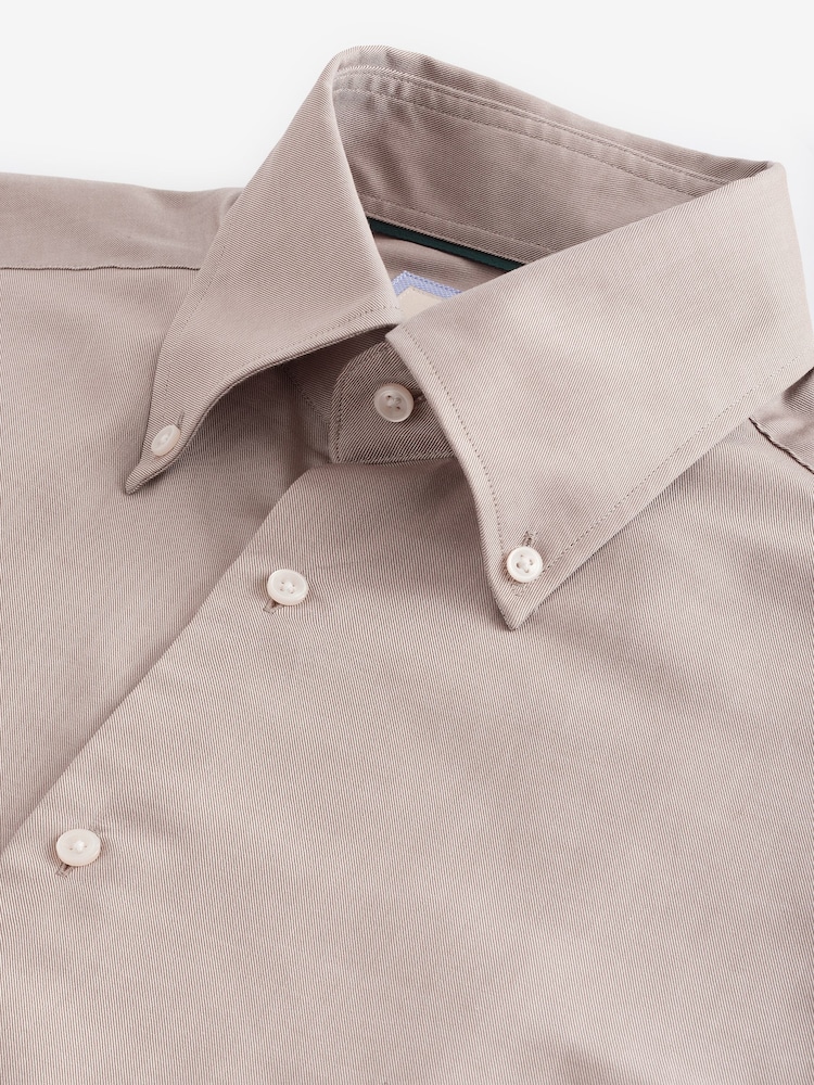 Joules Oxford Twill Shirt Neutral Regular Fit Single Cuff - Image 8 of 8