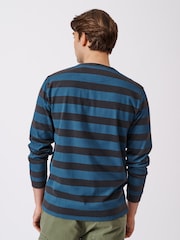 Aubin Blue Henry Stripe T-Shirt - Image 2 of 7