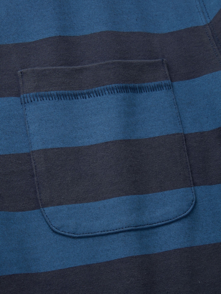 Aubin Blue Henry Stripe T-Shirt - Image 7 of 7