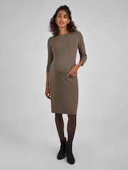 JoJo Maman Bébé Mocha Brown Knitted Maternity Tube Dress - Image 1 of 4