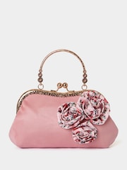 Joe Browns Pink Floral Corsage Vintage Frame Clutch Bag - Image 1 of 1