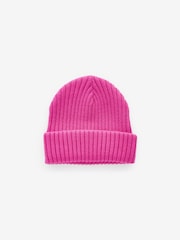Živo roza - Rebrasta beanie kapa (1-16 let) - Slika 3 iz 4