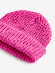 Živo roza - Rebrasta beanie kapa (1-16 let) - Slika 4 iz 4