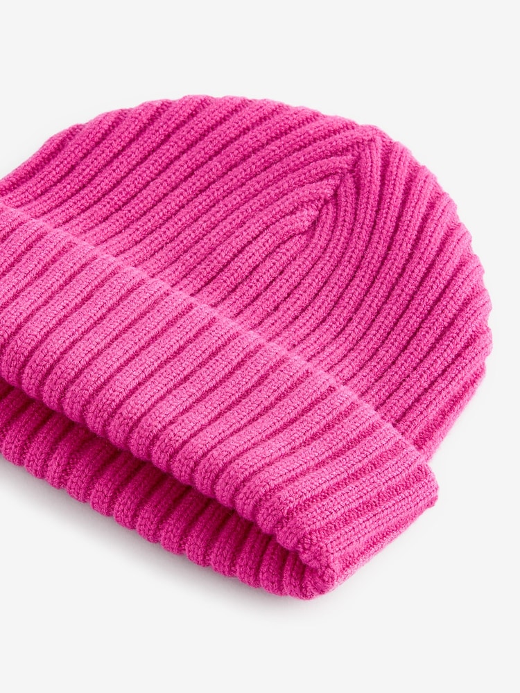 Živo roza - Rebrasta beanie kapa (1-16 let) - Slika 4 iz 4