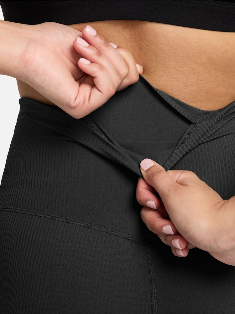 Nike Black Zenvy Gentle-Support High-Waisted Ribbed Flared Leggings - Image 4 of 4 Nike Black Zenvy Gentle-Support High-Waisted Ribbed Flared Leggings - Image 4 of 4