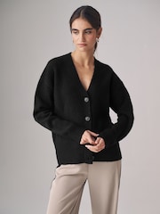 Negro/crema - The Set 2 Pack Relaxed Boxy Button Through Cardigans - Imagen 1 de 6