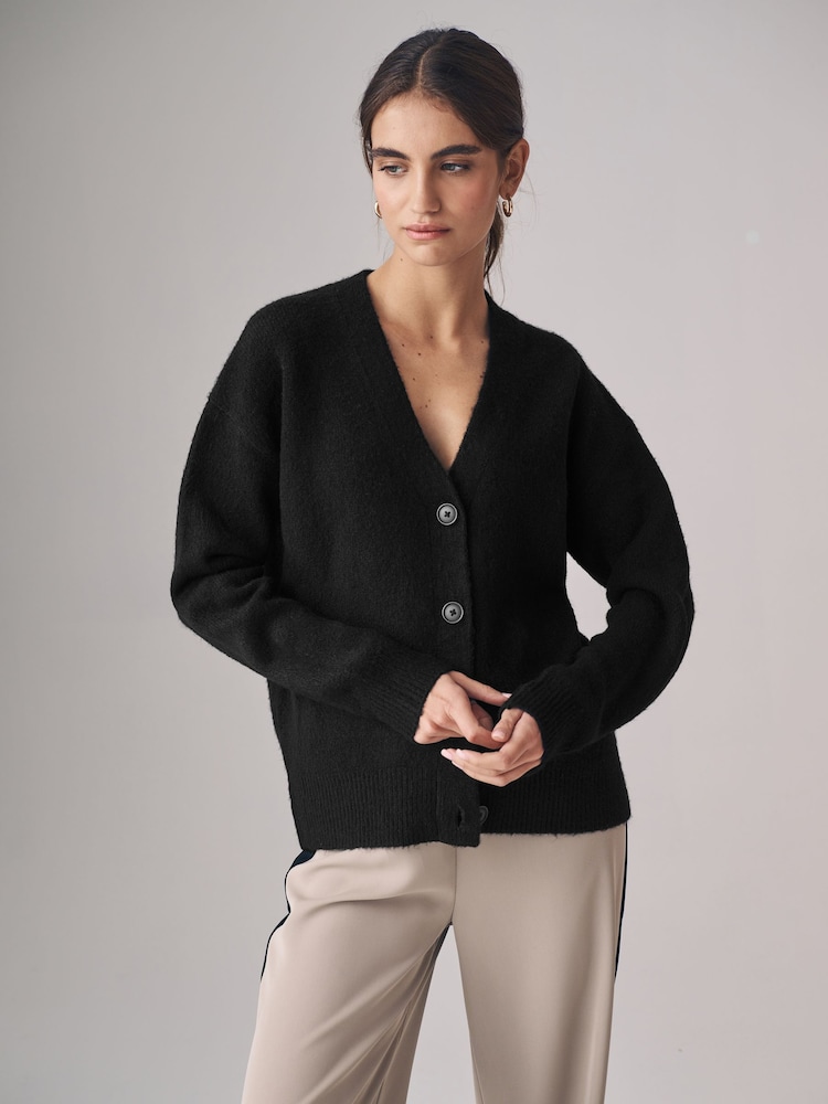 Negro/crema - The Set 2 Pack Relaxed Boxy Button Through Cardigans - Imagen 1 de 6