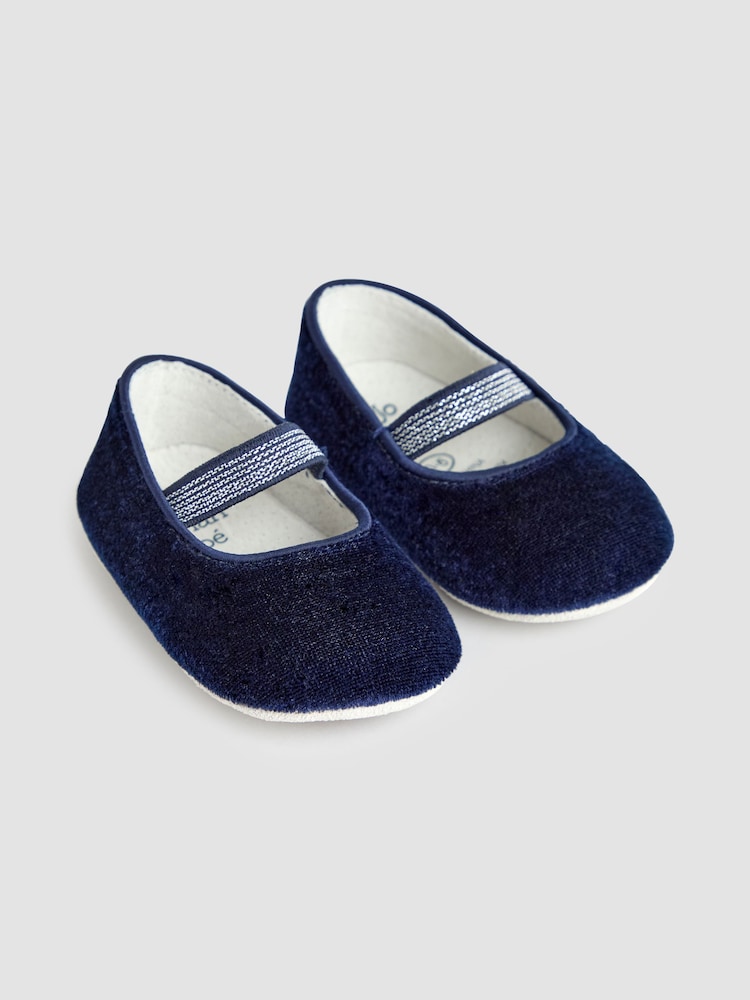 JoJo Maman Bébé Navy Ballet Pram Shoes - Image 1 of 4