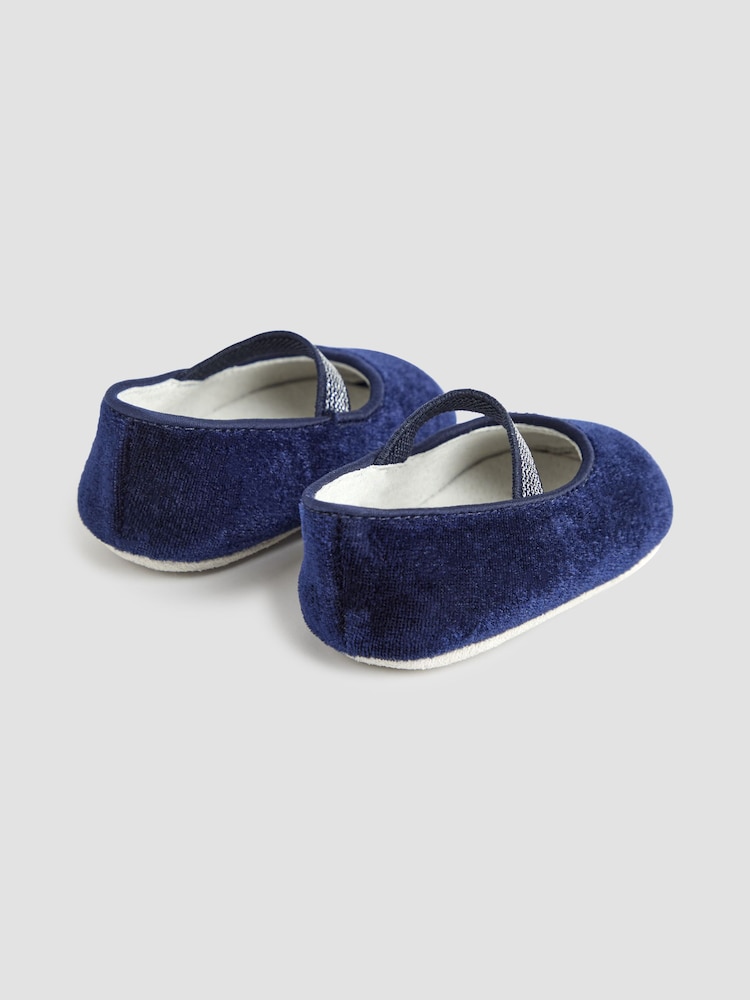 JoJo Maman Bébé Navy Ballet Pram Shoes - Image 2 of 4