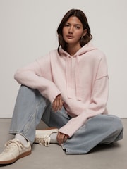 Zartrosa - Übergroßer Hoodie aus Strick in Relaxed-Fit - Bild 1 von 8