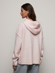 Zartrosa - Übergroßer Hoodie aus Strick in Relaxed-Fit - Bild 3 von 8