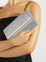 Silber - Dune London Esmes Structured Foldover Clutch - Bild 1 von 6