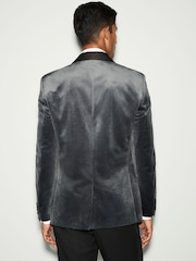 Gri - Măsură regular - Blazer din catifea - Imaginea 3 din 6