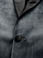 Grey Regular Fit Velvet Blazer - Image 9 of 11