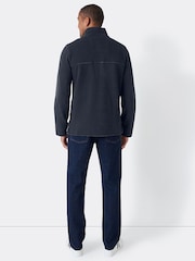 Crew Clothing Blue Navy Stripe Padstow 100% Cotton Piqué Sweatshirt - Image 2 of 4