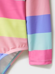 Crew Clothing Multi Stripe Long Sleeve Front Zip Swimsuit - Image 3 of 4
