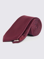 MOSS Maroon Red Textured Tie - Image 1 of 3