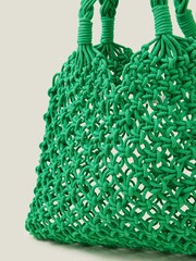 Accessorize Green Open Weave Shopper Bag - Image 4 of 4